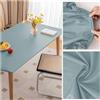 ADTEMP Copritavolo da Tavolo in Ecopelle con Bordo Elastico, Tovaglia Pelle Rettangolare Impermeabile Antimacchia Antiscivolo, Tappetino Protezione per Tavolo da Esterno, Patio, Cucina, Pranzo(60x60cm,Blue)