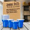 G.M. DISTRIBUZIONE 2400 Pezzi Bicchieri da Caffè in Plastica di Colore Blu da 70cc, Super Rigidi e Resistenti al Calore, Usa e Getta, Ideale per Casa, Ufficio, Asporto Bevande Calde.