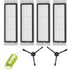 Fukmory 4 filtri Hepa compatibili con Xiaomi Roborock S6 S5 MAX S6 Pure S6 MaxV S60 S65 S5 S50 S55 E25 E35 Robot, 2 spazzole laterali di ricambio accessori compatibili con Roborock aspirapolvere