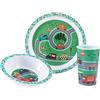 Zawadi Global Veicolo 3 pezzi set da pranzo colorato - piatto, ciotola e bicchiere, set da tavola per bambini, senza BPA