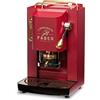 FABER COFFEE MACHINES | Modello Pro Deluxe | Macchina caffe a cialde ese 44mm | Rifiniture ottonato | Pressacialda in ottone regolabile | elettrovalvola di serie (CHERRY RED)