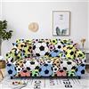 Meiju-shop Mateju Fodera per Divano Fantasia Elasticizzato Copridivano Elastico all-Inclusive per 1/2/3/4 posti Sofa Mobili Protettore Copertura Divano Antiscivolo (Calcio colorato,2 posti(145-185cm))