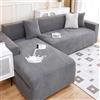 TLMQYXZE Impermeabile Copridivano Chaise Longue ,1/2/3/4 Posti Con Penisola Elasticizzato Jacquard Per Soggiorno, Copridivano Angolare Combinato, Adatto Alla Maggior Parte Dei Divani(Dark Gray,145CM-185CM)