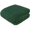 Cotton Market Coperta Pelosa in Pile Bifacciale 220x240 cm - Morbida e Calda per Soggiorno e Camera da Letto - Plaid per Divano, Coperta Matrimoniale per Sofa - Coperta in Pile - Verde butalo