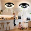 Aigostar- Ventilatore da Soffitto Smart con Luce, Compatibile con Alexa, LED 40W, 4400LM, 2700K-6500K Dimmerabile, Plafoniera Ventilatore Soffitto con Telecomando e Gateway, 6 Velocità, φ50CM,2 Unità