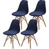 FANSU Velluto Coprisedie con Schienale 1/2/4/6 Pezzi Elasticizzato, Nordico Ufficio Coprisedia con Gambe Fodere Coprisedia Sala da Pranzo Coprisedia per Soggiorno Cucina (Blu Scuro,4 Pezzi)