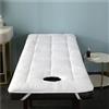Xisnuient Soft Lash Bed Topper con Foro Comodo Coprimaterasso con Quattro Cinturini Angolari E Fori for Il Viso Materasso Traspirante Tatami Spa Lettino da Massaggio Mattress con Foro (Bianco,70x185cm)