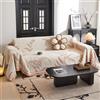 VanderHOME Copridivano Super Soffice, Plaid divano Decorativa a Motivi Moderni in Ciniglia con Frangia per Divano/Letto/Esterno, Copriletto Multiuso Divano 180 * 360cm-Arancione