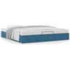 IKAYAA Letto Matrimoniale 160x200 con Contenitore Letto Imbottito Letto Matrimoniale Rete Letto Contenitore Rete a Doghe in Legno-Blu scuro-160 x 200 cm