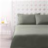 Bassetti Completo Lenzuola Letto Singolo Una Piazza Bicolor 100% Cotone Lenzuolo Superiore, Lenzuolo Inferiore e Una federa (Verde/Corda)