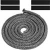 Flintronic Guarnizione per Porta Stufa, Fibra di Corda Ignifuga, Stufa a Pellet, Alta Temperatura, Nastro Isolante in Fibra, per Stufe, Tubi Di Forni, Porta del Forno, Camino(Φ14mm x 2.5m)- Grigio