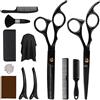 DigHealth 12 Pcs Set da Forbici Parrucchiere Professionali con Forbici Sfoltire Capelli en Acciaio Inossidabile, Mantello, Pettine e Clip, Set Taglio Capelli per Barbiere Salone e Domestico