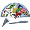 DRW Legno Decorato con ventagli, Multicolore, Medidas: 42 cm