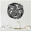 Wallity Hanah Home Elegante accessorio decorativo da parete in metallo nero, 42 x 42 cm, 100% metallo, spessore 1,5 mm, perfetto per la decorazione della casa moderna e arte da parete unica