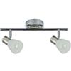 PRENDELUZ Ciabatta 2xE14 in cromo/nichel, dimensioni 16x36,5x10 cm, ideale per illuminazione decorativa e funzionale in interni.