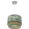 VoltShine Ciondolo Congo 30D con socalo 1xE27 in un'elegante finitura bianco e verde-naturale. Perfetto per illuminare con stile qualsiasi spazio della tua casa.