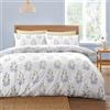 Bianca Eloise - Set copripiumino matrimoniale reversibile in raso di cotone a 230 fili, con federe, motivo floreale, colore blu