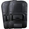 Ergocar 2 Packs Organizzatori per auto in pelle PU, Coprisedili per schienale, Kick Mat Car per sedile posteriore con 10.1 per iPad/Tablet Multi tasche con scatola del tessuto - Nero