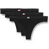 Tommy Jeans Perizomi Confezione da 3 Donna Tanga, Nero (Black/Black/Black), XXL