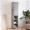 KLYEON Credenza Grigio Cemento 34,5x34x180 cm in Legno Multistrato,Credenza da soggiorno in stile industrial Robusta e spaziosa con anta Grigio cemento Sala da pranzo, Credenze e buffet