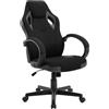 WOLTU Sedia Gaming, Sedia per PC, Ergonomica con Tessuto Traspirante, Altezza Regolabile, Ruote, Schienale, Braccioli e Funzione Basculante, Nero+Grigio