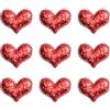 FSSTUD 9 fermagli per capelli a forma di cuore glitterato per San Valentino, forcine per capelli decorative a forma di cuore, accessori per capelli per San Valentino, colore rosso