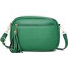 FULEI Borsa a tracolla da donna con nappa, piccola borsa da donna, borsa a tracolla con tasche con cerniera, Rosso, S