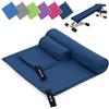 Sinand Asciugamano Microfibra Set di 2 | 180x60cm Asciugamani Bagno & 80x40cm Asciugamani Viso | Assorbente & Asciuga Rapidamente Telo Palestra, Asciugamani Microfibra per Lo Campeggio (Blu Marino)
