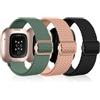 OFFCUP 3 Pezzi Cinturino Compatibile con Fitbit Versa 3/ Versa 4 Cinturino/Fitbit Sense/Sense 2 Cinturini Nylon di Sport Morbido Regolabiledi Ricambio da Donna Uomo