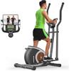 Xmifer Ellitticha Per La Casa, Macchina Ellittica Magnetica con 16 Livelli di Resistenza, Monitor LCD, Pedale Antiscivolo, Portabottiglie, Home Fitness Stepper (Nero)