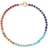 COAI Collana Chakra da Donna con Perline di Pietre Naturali Annodate a Mano, Collana da Donna con Pietre Chakra e Chiusura OT in Acciao Inox