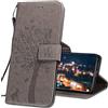 IMIRST Samsung Galaxy A13 Phone Case - Premium Leather Case For Samsung Galaxy A13 4G / A13 Lite 4G, Flip Wallet Protective Case Cover for Samsung Galaxy A13 4G / A13 Lite 4G. KT1 Wish Tree Grey
