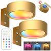 YOUYIKE 2 Luce per Quadri Senza Fili con Telecomando, 13 Modalità di Illuminazione, Illuminazione a Batteria, Quadri Lampada, Applique Quadro Luci per Esposizione Pittura Vetrina (Oro)
