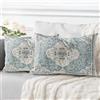 ECZOIL - Set di 2 Federe Decorative per Cuscino 30x50 cm, Stile Bohémien Etnico Vintage, per Divano, Morbide, per Casa, Soggiorno, Camera, Design Bohémien Art Déco - Blu Cielo