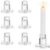 CIRenchen 6 portacandele in vetro trasparente, per candele e tealight, per matrimoni, feste, Natale, decorazione da tavolo