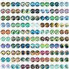 PandaHall 140 Pz Cabochon in Vetro Mosaico,Piume di Pavone Modello Mezzo Rotondo Cabochon Vetro Colorati Mosaico per Foto Ciondolo Creazione di Gioielli,12mm