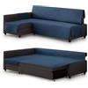 Milica Copridivano trapuntato compatibile con divano angolare letto Friheten di IKEA | Adatto a chaise longue destra o sinistra | Ideale per bambini e animali | Colore: blu
