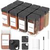 Homhut Set Barattoli Spezie - 12 Contenitori in Plastica Robusta da 120ml Con Coperchio Girevole, Include 36 Etichette, 1 Spazzole - Ideali per Sale Zucchero Caffè
