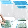 AOOWU 12 pz Sacchetti Sottovuoto Vestiti, 4 * 35x50 cm, 4 * 40x 60cm, 4 * 50x70 cm Sacchi Sottovuoto di Rotolo a Mano, Riutilizzabili Sacchetti Salvaspazio per Traslochi e Viaggi, Pompa Senza Bisogno