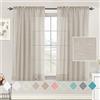 Tenger Home Tende Trasparenti Con Passanti Morbidi Finestre per Salotto Eleganti Soggiorno per Camera da Letto e Tende per Interni, 2 Pannelli (Colore Lino,120x150 cm)