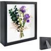 Huamirra Cornice Portafoto 3D, Cornice Profonda da Riempire 20 x 25 cm, con Lastra Acrilica Trasparente, Cornice per Oggetti 3D Più Profonda di 3 cm, Cornice per Oggetti in Legno, per Regalo di Nozze, Nero