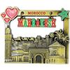 Designo Calamite da frigorifero in metallo 3D delle città, souvenir di paesi per le vacanze, Londra, Parigi, NewYork, Berlino, Dubai, Amsterdam, Roma, Praga, Milano, Barcellona, Venezia (Marrakech)