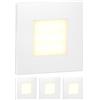 ledscom.de 4 LED luce per scale/apparecchio da incasso FEX per interni ed esterni, angolare, 85 x 85 mm, bianco caldo