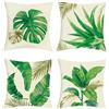 Joymaison Federe per Cuscini Divano 45x45 set di 4 Foglia di Giungla Tropicale Federa Copri Cuscino Foglia Palma Banano Verde Estate Federe Confezione Copricuscini Quadrati per Camera da Letto Divano