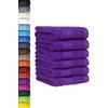 BaSaTex Set di 6 asciugamani per ospiti in diversi colori, 100% cotone, 30 x 50 cm, colore lilla