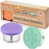 Everusely - Contenitore per condimenti - Set da 3, 50 ml - Porta condimenti per insalata a tenuta stagna - Contenitori per salse piccoli in acciaio inossidabile To Go con coperchio