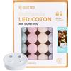 GuirLED Ghirlanda luminoso a LED per batuffoli di cotone USB - Telecomando wireless - Luce notturna per bambini 2h - Adattatore di alimentazione doppio USB 2A incluso - 4 intensità - 32 sfere 4,8 m - Licorne