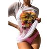 Hanaoops Costumi da Bagno per Donna 3 Pezzi Bikini Sexy Push Up Triangolo Halter Lace-up Costume da Bagno Vita Bassa Tankini Bikini Bottom con Copricostume da Spiaggia
