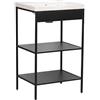 trendteam smart living - Lorin - Mensola per lavabo + lavandino - Nero/Bianco - Mensola con 2 scomparti aperti - 52 x 83 x 40 cm (L x A x P) - Design moderno