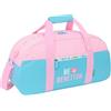Safta BENETTON UNIQUE - Borsa sportiva, zaino ideale per bambini di diverse età, comoda e versatile, qualità e resistenza, 50 x 26 x 20 cm, Blu Turchese/Rosa Chiaro, M, Casual